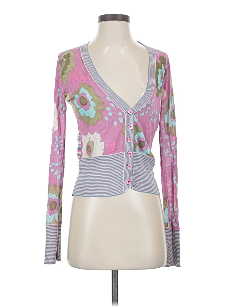 Pre-owned Whistles Long Sleeve Top Pink Plunge Neckline Tops