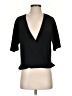 French Connection 100% Polyester Black Short Sleeve Top Size 2 - photo 1