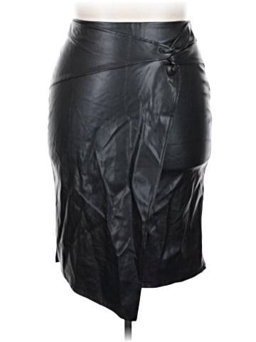 Kate Kasin Faux Leather Skirt (view 1)