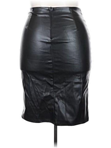 Kate Kasin Faux Leather Skirt (view 2)