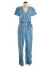 Cloth & Stone Solid Blue Jumpsuit Size L - photo 1