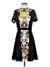 Prabal Gurung 100% Polyester Graphic Black Cocktail Dress Size 4 - photo 1