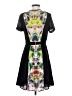 Prabal Gurung 100% Polyester Graphic Black Cocktail Dress Size 4 - photo 2