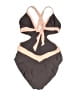 PilyQ Color Block Gray Pink Two Piece Swimsuit Size M - photo 2