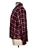 Crescent 100% Rayon Plaid Burgundy Long Sleeve Blouse Size L - photo 5