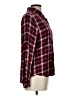 Crescent 100% Rayon Plaid Burgundy Long Sleeve Blouse Size L - photo 4