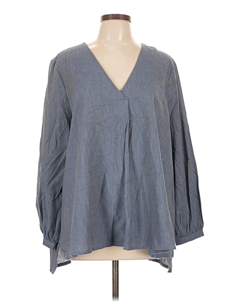Pre-owned French Connection 3/4 Sleeve Blouse In Gray