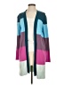 Lands' End 100% Cotton Stripes Multi Color Teal Cardigan Size S - photo 1