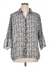 Fashion Bug Gray 3/4 Sleeve Button-Down Shirt Size 1X - photo 1