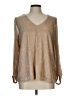 Nine West Metallic Gold Long Sleeve Blouse Size L - photo 1