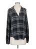 Cloth & Stone Plaid Gray Long Sleeve Blouse Size S - photo 1