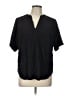Zenana 100% Rayon Black Short Sleeve Blouse Size L - photo 1