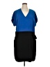 DKNYC 100% Polyester Color Block Blue Casual Dress Size 1X - photo 1