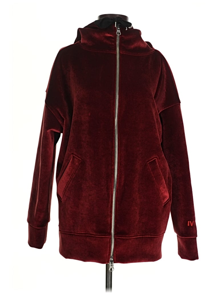 Pre-owned Ivy Park Zip Up Hoodie In Burgundy