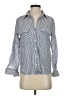 Zara 100% Viscose Stripes Blue Long Sleeve Button-Down Shirt Size S - photo 1