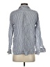 Zara 100% Viscose Stripes Blue Long Sleeve Button-Down Shirt Size S - photo 2