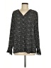 T Tahari 100% Polyester Polka Dots Black Long Sleeve Blouse Size L - photo 1