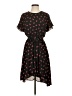Aqua 100% Polyester Floral Black Casual Dress Size S - photo 1