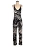 Topshop Animal Print Graphic Black Jumpsuit Size 2 - photo 1