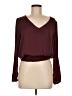 Nine Britton 100% Polyester Burgundy Long Sleeve Blouse Size M - photo 1