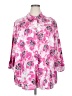 Unbranded Floral Pink 3/4 Sleeve Button-Down Shirt Size XXL (estimated) - photo 1