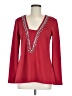 Boston Proper 100% Polyester Red Long Sleeve T-Shirt Size M - photo 1