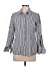 Collective Concepts Stripes Black Long Sleeve Blouse Size L - photo 1