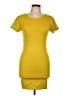 Forever 21 Solid Yellow Casual Dress Size L - photo 1