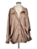 GRAFFITI Metallic Tan Long Sleeve Blouse Size S - photo 1