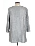 JM Collection Metallic Silver 3/4 Sleeve Top Size L - photo 2