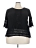 Solitaire 100% Rayon Black 3/4 Sleeve Blouse Size 3X - photo 1