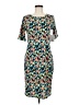 Lularoe Print Teal Cocktail Dress Size M - photo 1