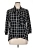 Robert Louis Checkered-gingham Black 3/4 Sleeve Button-Down Shirt Size XL - photo 1