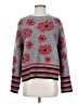 beige Floral Gray Pullover Sweater Size 3 - photo 1