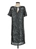 Ann Taylor Metallic Silver Cocktail Dress Size S - photo 2