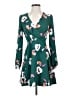 Express 100% Polyester Floral Green Casual Dress Size XS - photo 1