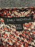 Sara Michelle Print Brown 3/4 Sleeve Blouse Size XL (petite) - photo 7