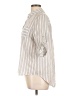Unbranded Stripes Silver 3/4 Sleeve Button-Down Shirt Size L - photo 5