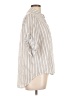 Unbranded Stripes Silver 3/4 Sleeve Button-Down Shirt Size L - photo 4