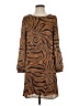 Fab'rik 100% Polyester Animal Print Brown Casual Dress Size S - photo 1