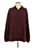 Max Studio 100% Polyester Houndstooth Burgundy Long Sleeve Blouse Size M (estimated) - photo 1