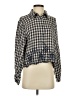 Zara Checkered-gingham Blue Long Sleeve Blouse Size S - photo 1