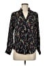 Lush 100% Polyester Print Black Long Sleeve Blouse Size M (petite) - photo 1