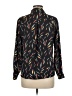 Lush 100% Polyester Print Black Long Sleeve Blouse Size M (petite) - photo 2