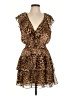 Lavender Brown 100% Polyester Animal Print Brown Cocktail Dress Size L - photo 1