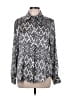 Zara Print Silver Long Sleeve Button-Down Shirt Size L - photo 1