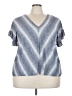 Max Studio Blue Short Sleeve Blouse Size 3X - photo 1