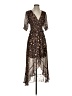 Express 100% Polyester Floral Brown Cocktail Dress Size XS - photo 1