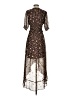 Express 100% Polyester Floral Brown Cocktail Dress Size XS - photo 2