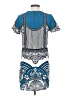 Express 100% Rayon Graphic Blue Casual Dress Size S - photo 2